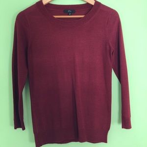 J Crew Tippi Merino Wool Sweater XS burgundy